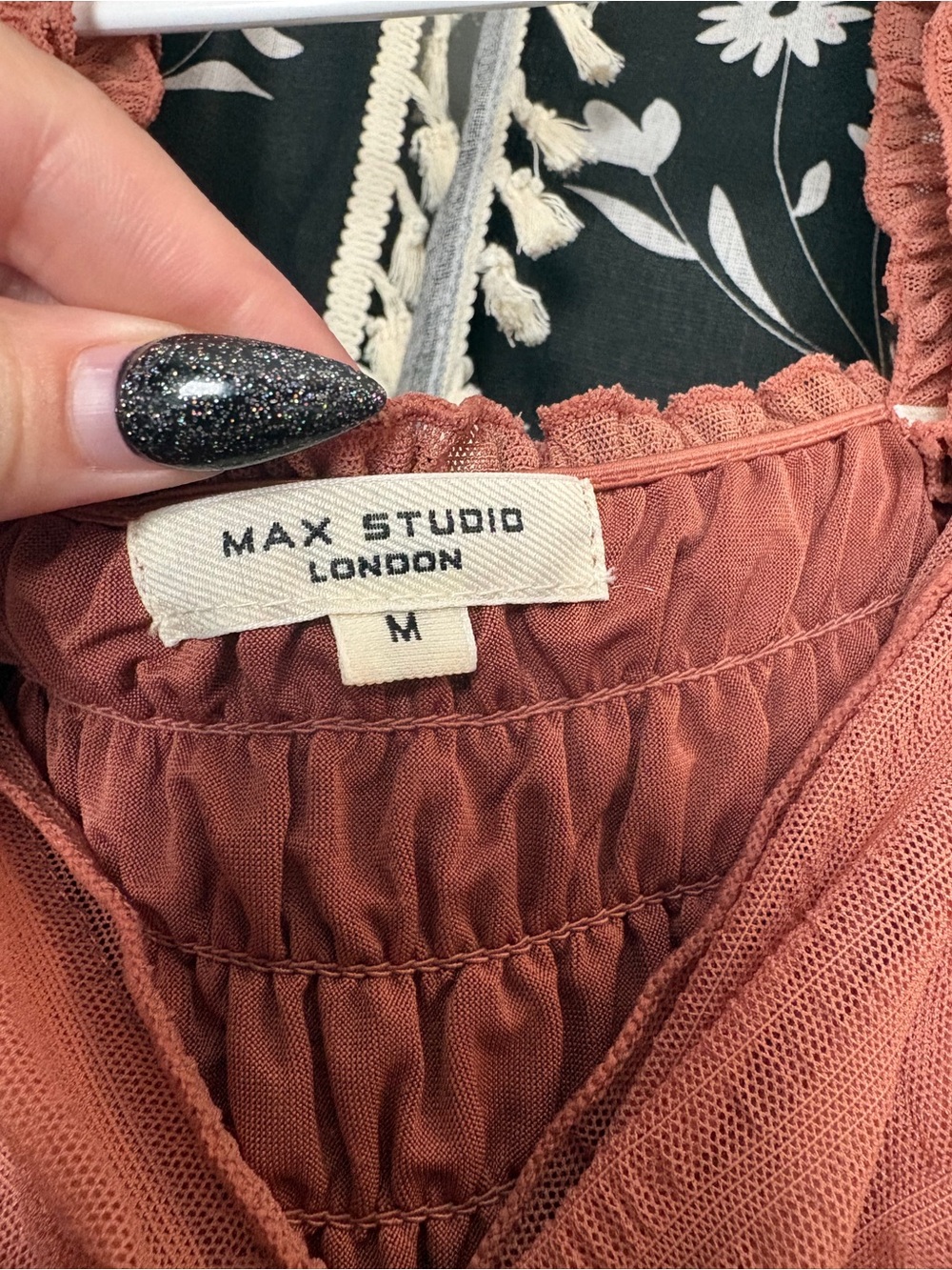 Max Studio Coral Tiered Maxi Dress with Ruffled Straps - Picture 3 of 3